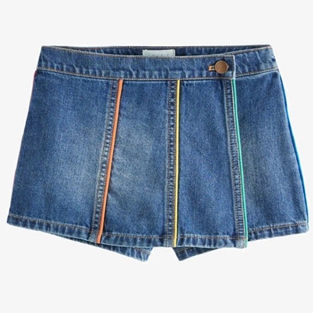 Little BirdRAINBOW EMBROIDERED - REGULAR FIT Denim shorts-skort  6-7